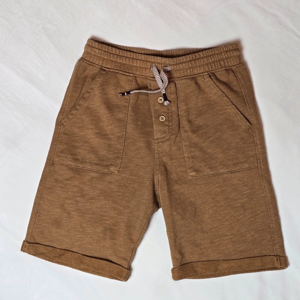 H&M L.O.G.G. Boys Tan Knit Pull-On Shorts w/ Drawstring – Size 8–9Y